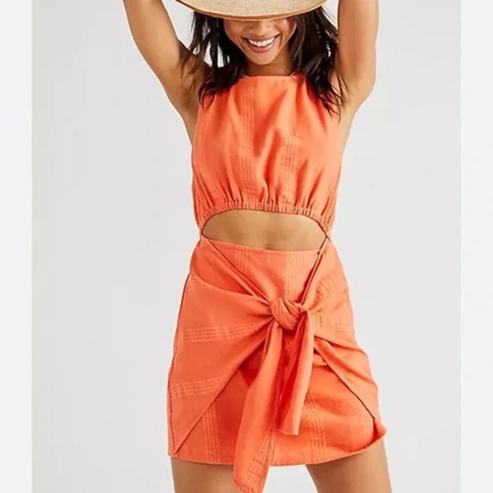 FREE PEOPLE Orange Mini Dress